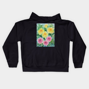 Roses Watercolor Painting Kids Hoodie